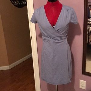 Pact Organic Cotton Wrap Dress Baby Blue M
